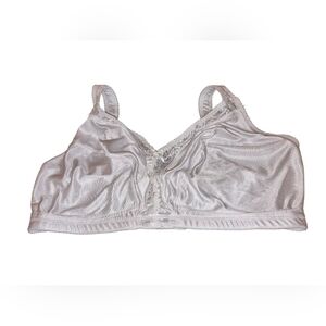 Just My Size White Lace Trim Wireless Bra Size 46DD